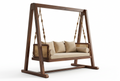 2 Seater Wooden Swing with  Crème Boucle seat for Home