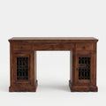 Solid Sheesham Wood Study Desk with Spacious Work Surface in Brown
