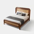 Dark Walnut Sheesham Wood Bed Frame Without Storage