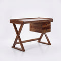 Solid Sheesham Wood Study Desk with Spacious Work Surface in Brown