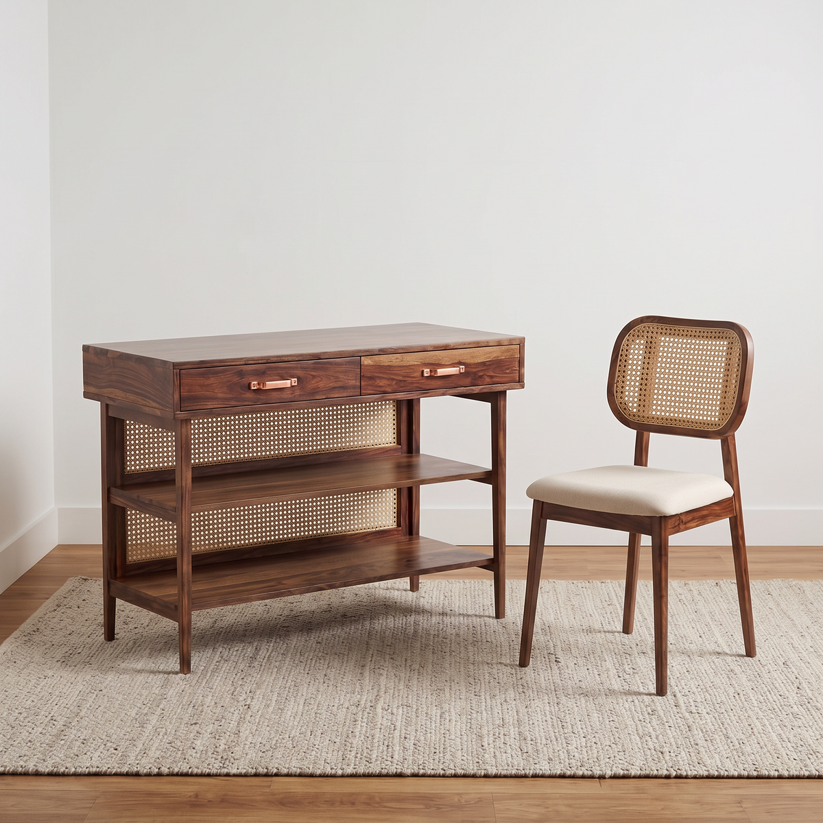 Solid Sheesham Wood Study Table and Chair Set for Students, Kids, and Adults